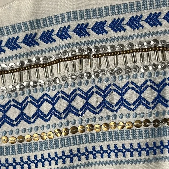 Kenji cream Beaded-sequined-Embroidered Front Sleeveless Lined dress size 8 - Picture 5 of 12